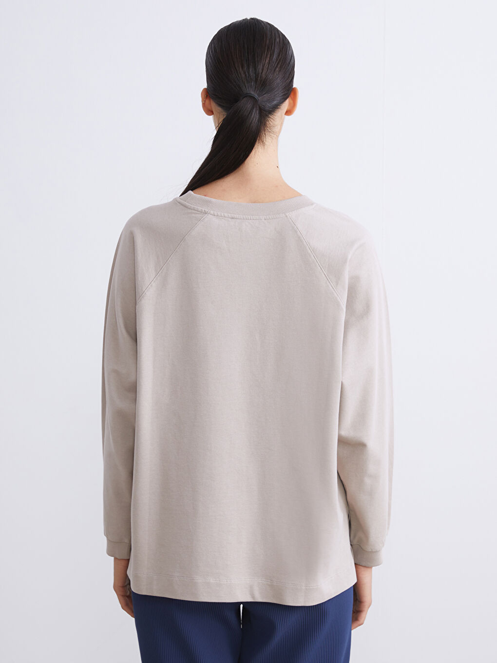 LCWAIKIKI Basic Crew Neck Oversize Women's Sweatshirt -W5AD87Z8-GEY