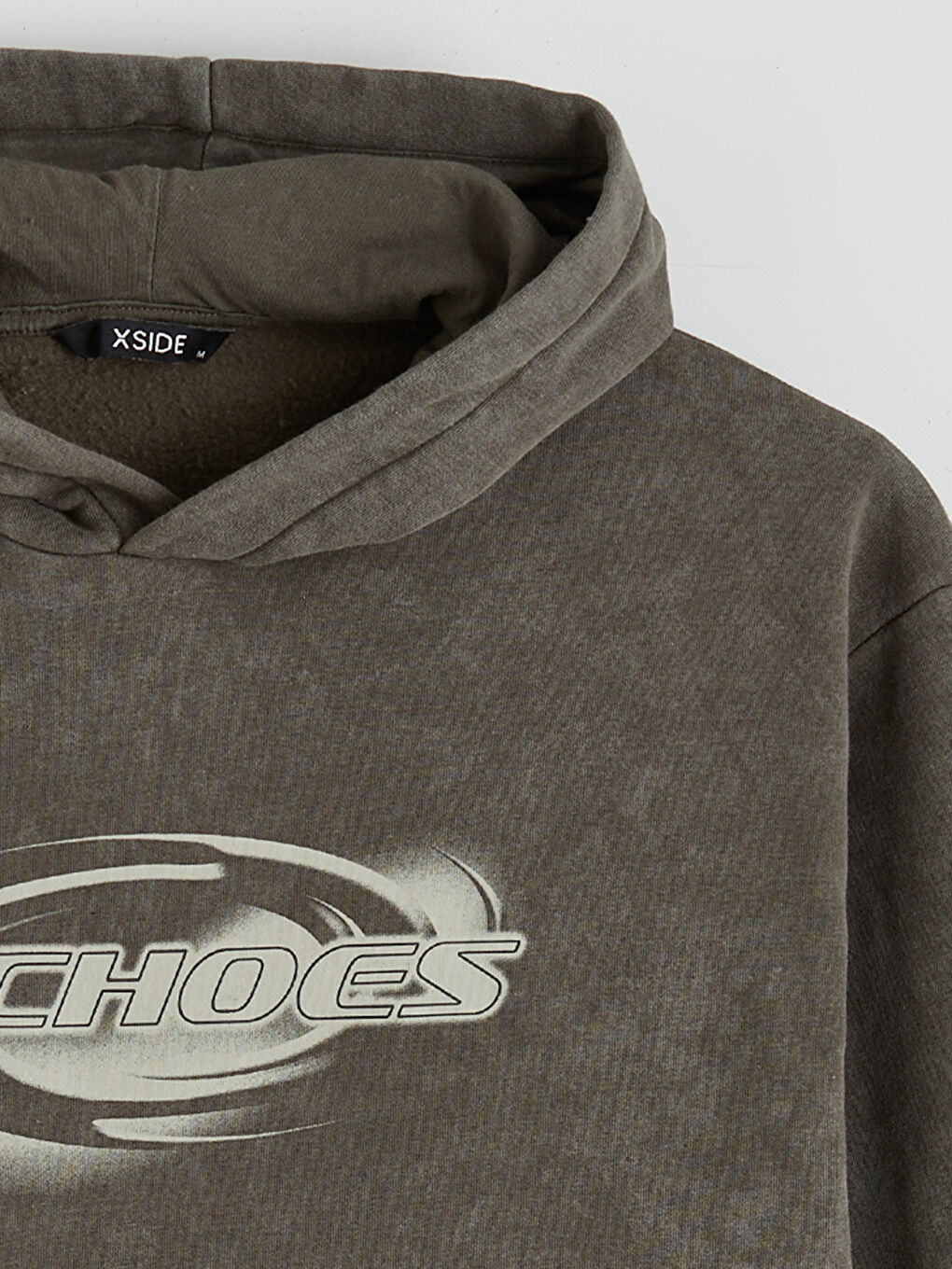 Haki Baskılı Erkek Kalın Hoodie-5