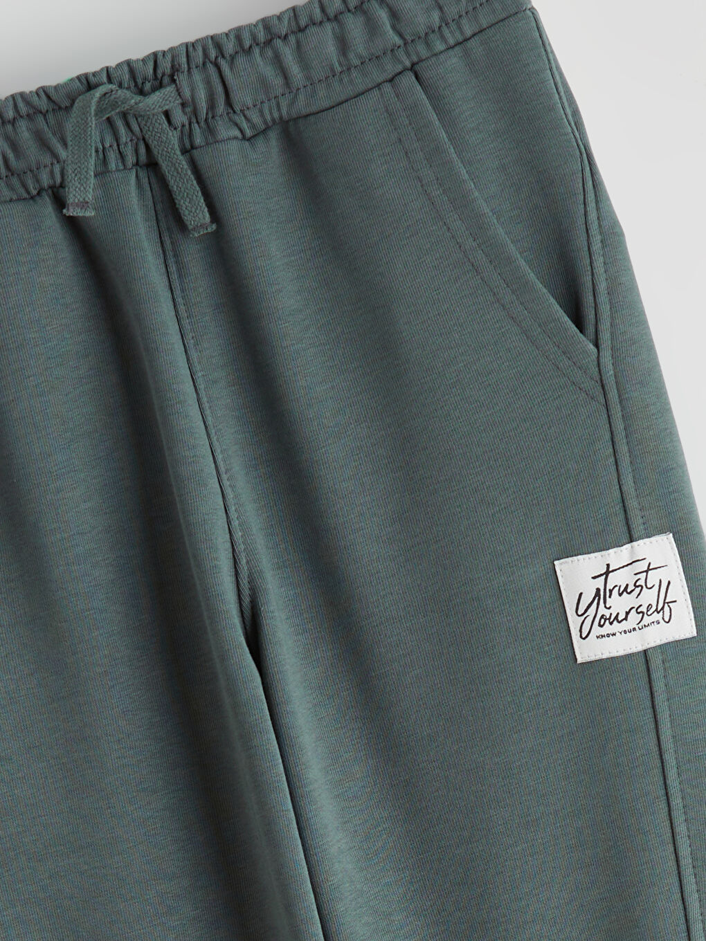 Gri Beli Lastikli Erkek Çocuk Jogger Eşofman Altı-1