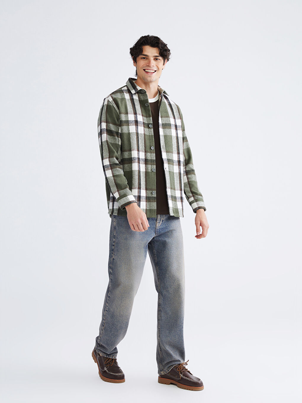 Regular Fit Long Sleeve Plaid Men's Flannel Shirt-1