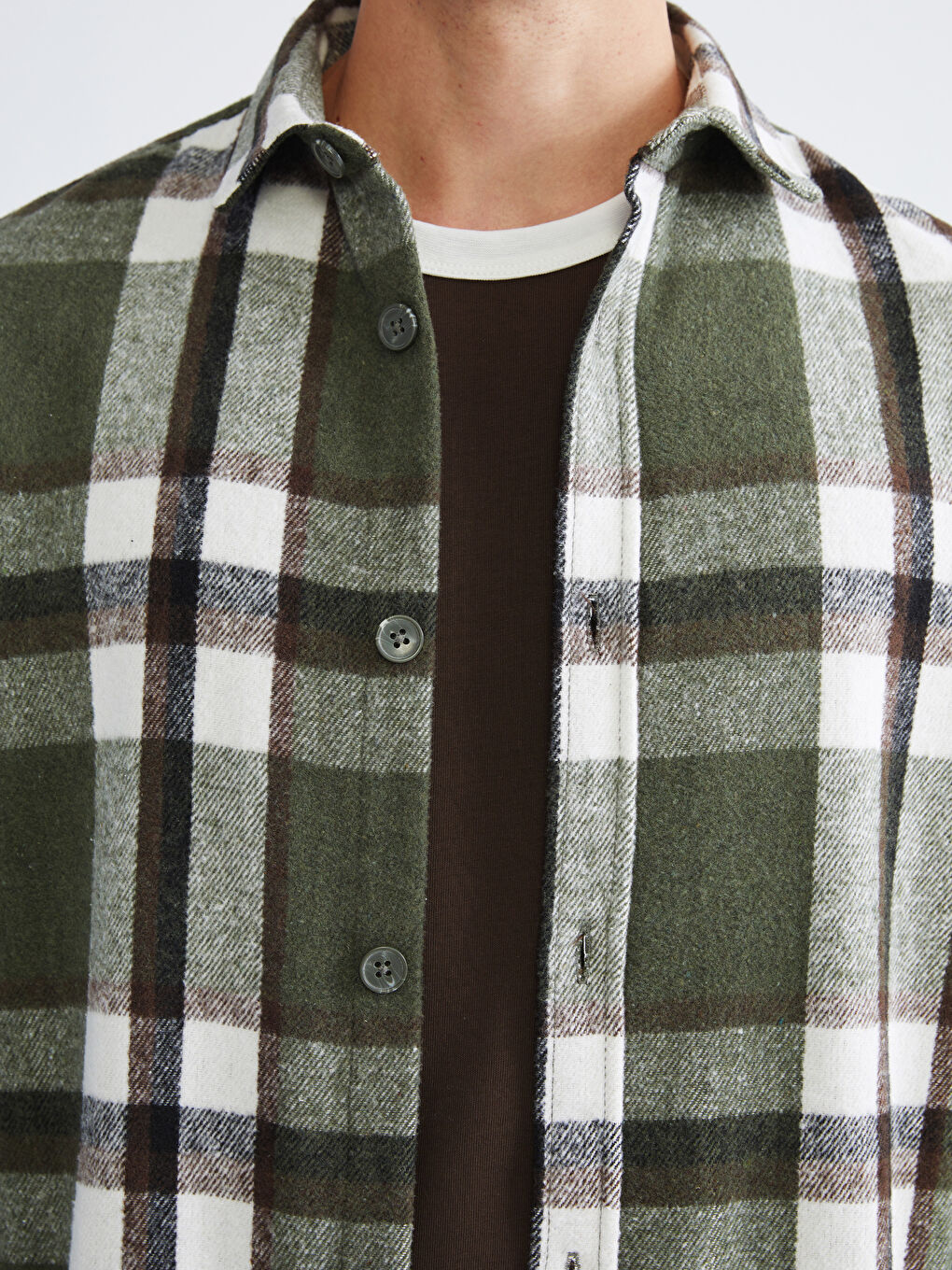 Regular Fit Long Sleeve Plaid Men's Flannel Shirt-2