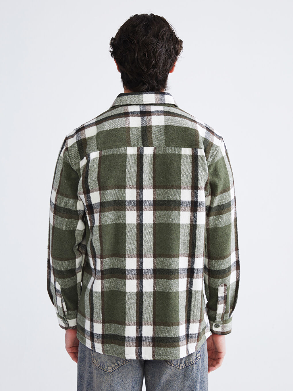 Regular Fit Long Sleeve Plaid Men's Flannel Shirt-3