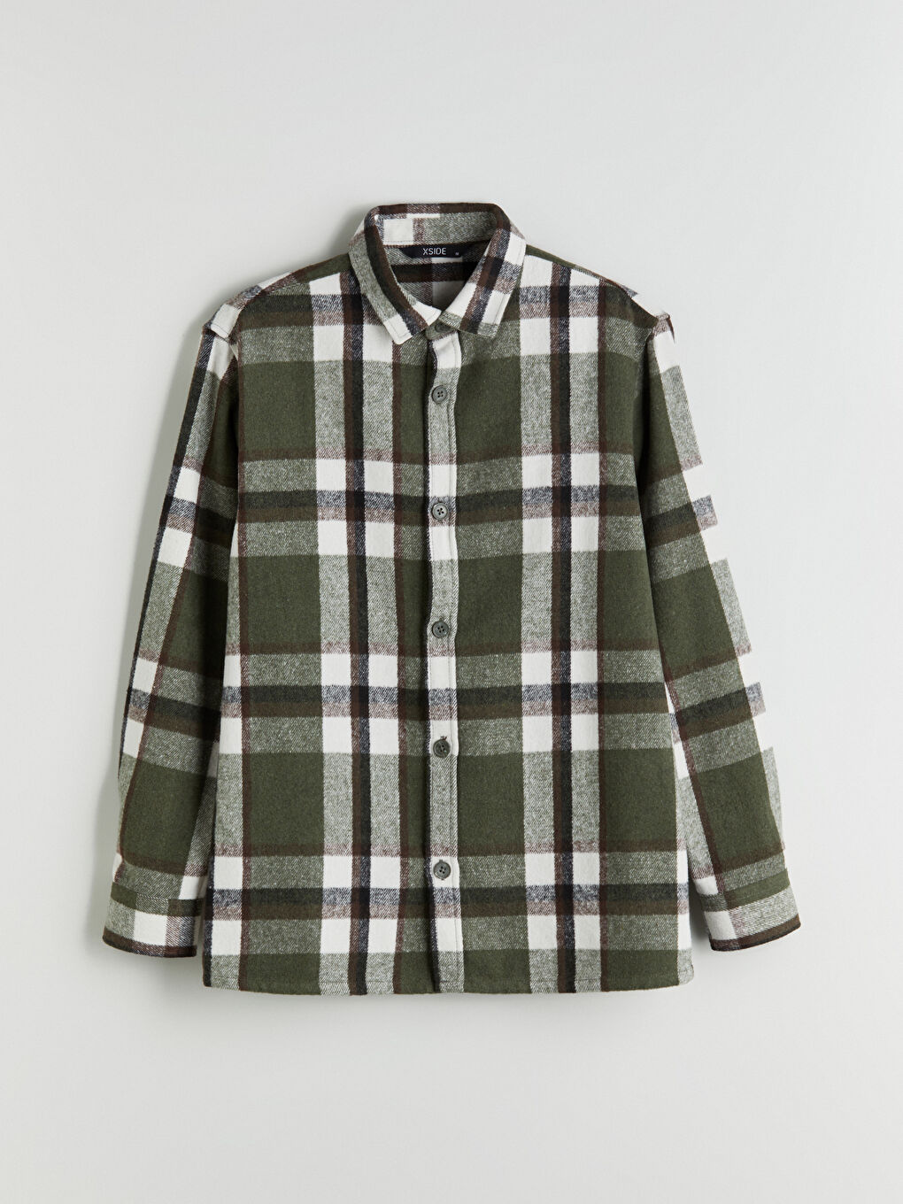 Regular Fit Long Sleeve Plaid Men's Flannel Shirt-4