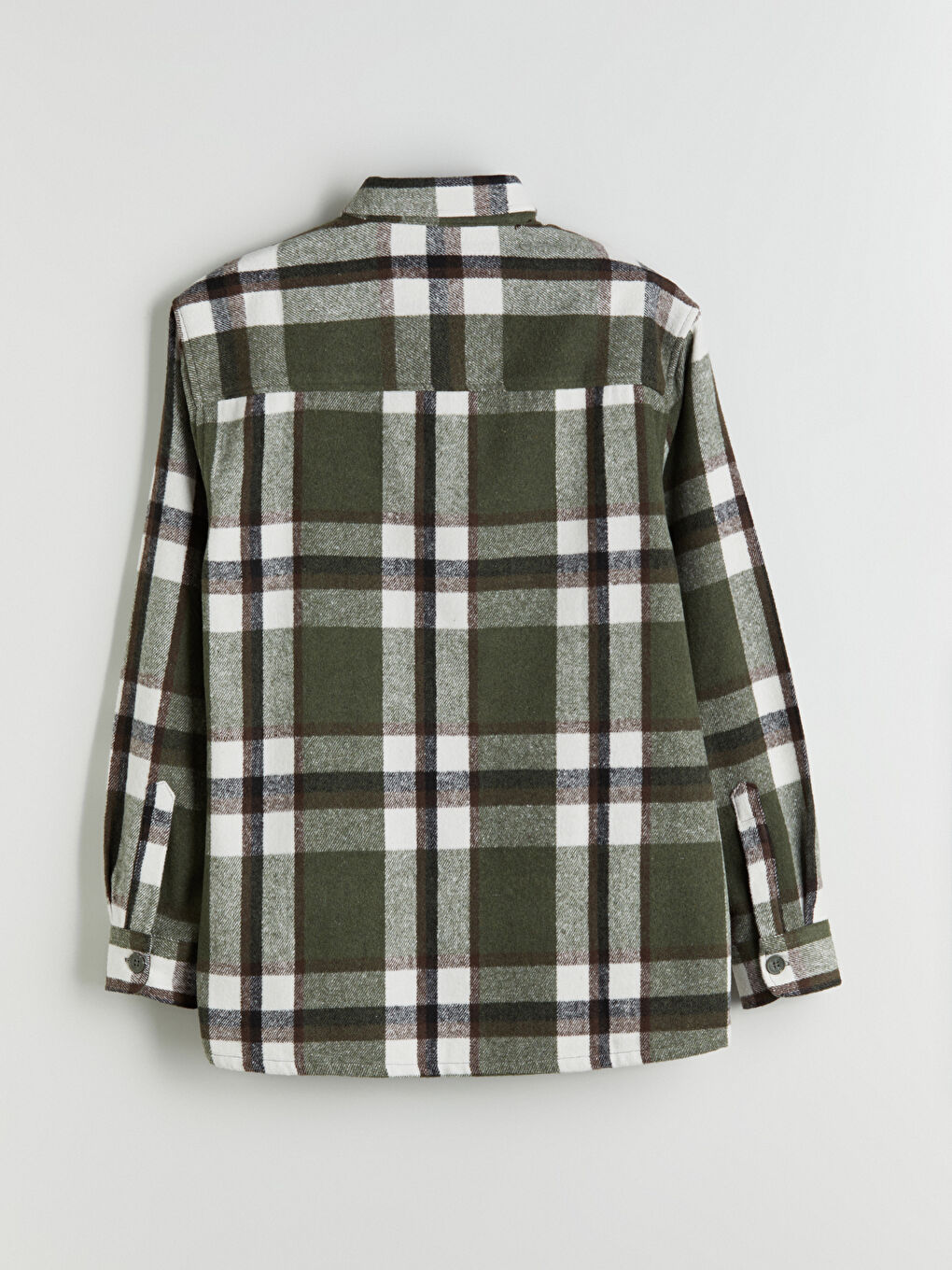 Regular Fit Long Sleeve Plaid Men's Flannel Shirt-5