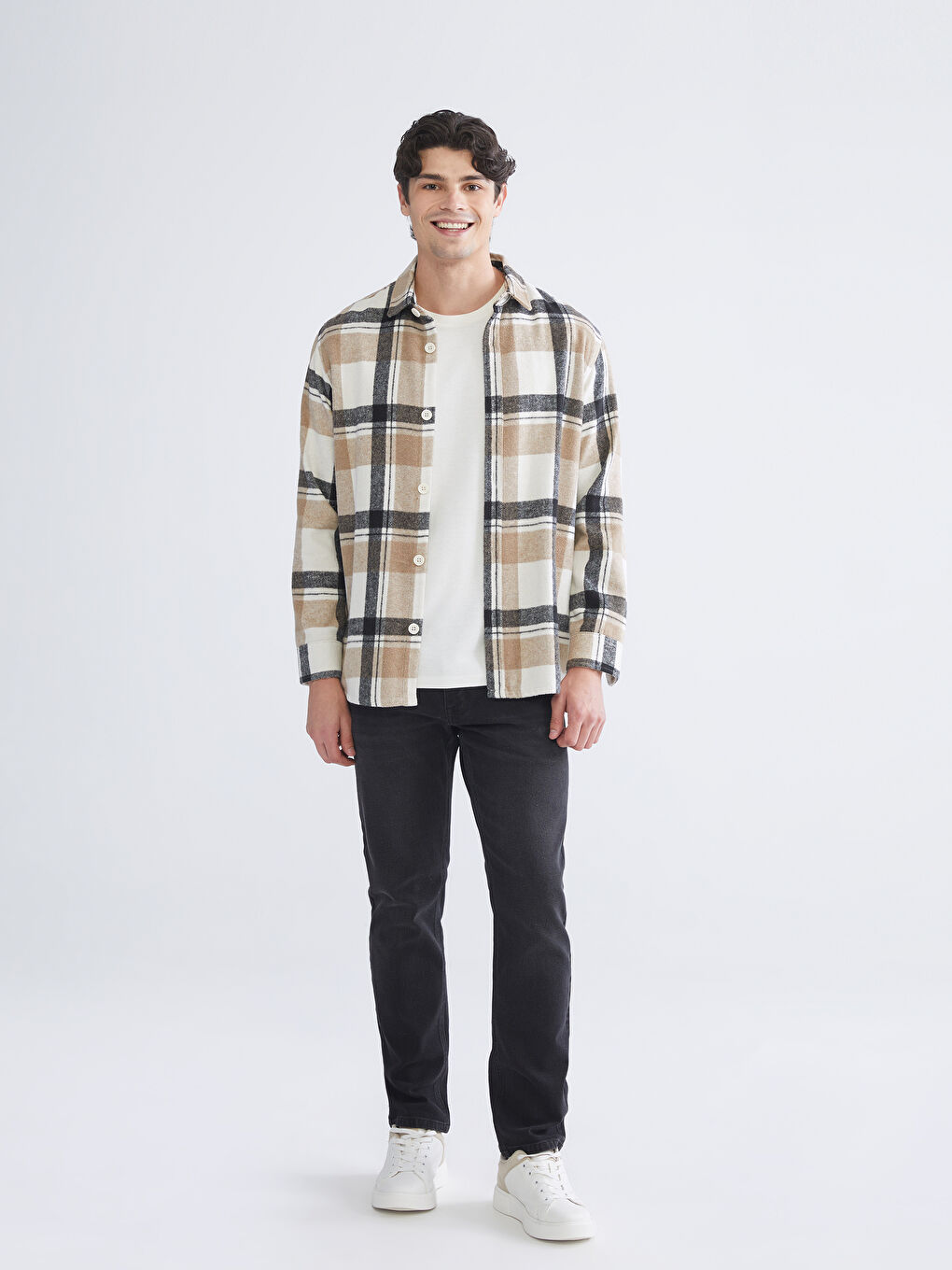 Regular Fit Long Sleeve Plaid Men's Flannel Shirt-1