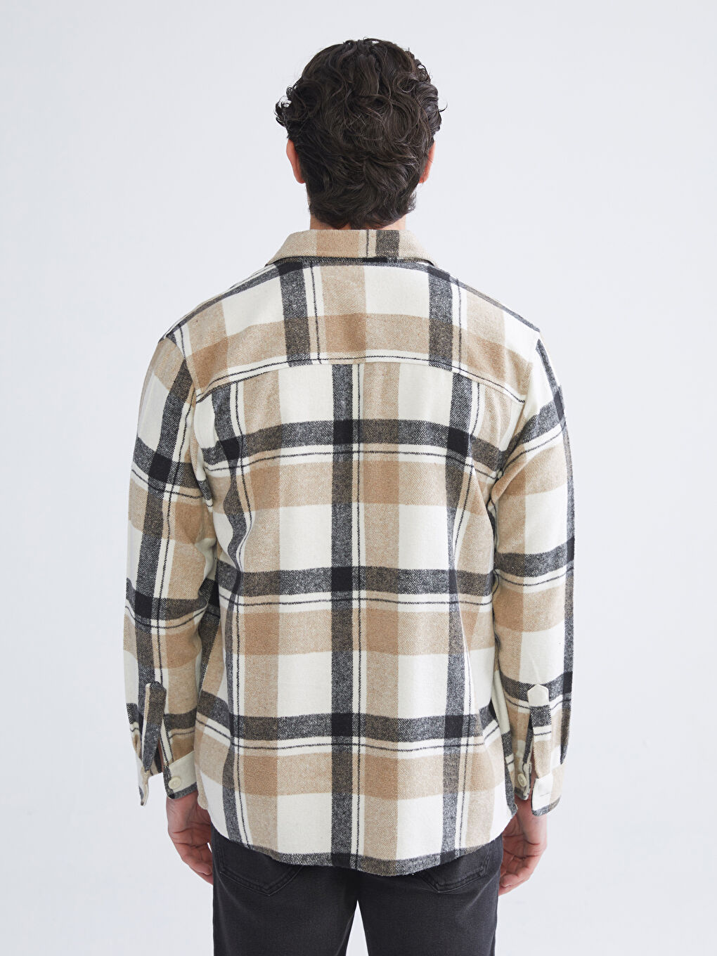 Regular Fit Long Sleeve Plaid Men's Flannel Shirt-3