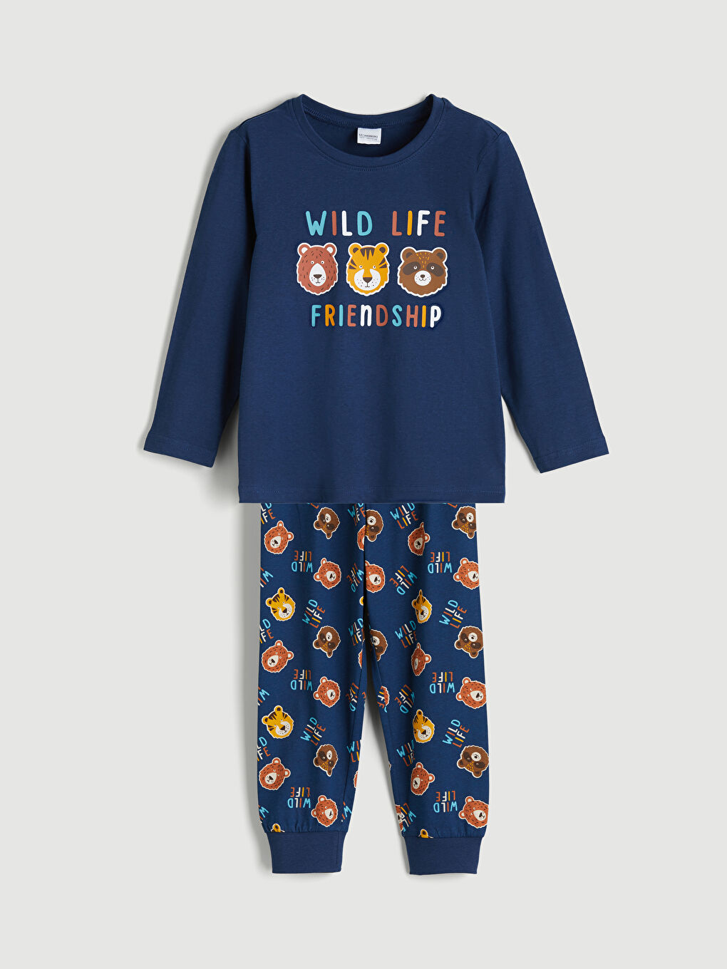 Crew Neck Printed Boys' Pyjama Set