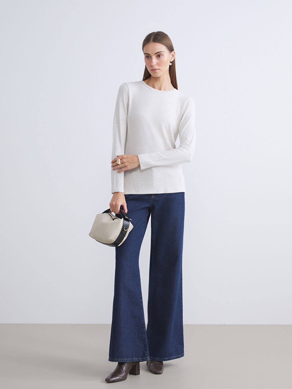 LCWAIKIKI Basic Crew Neck Women's Body -W5AE51Z8-DCY