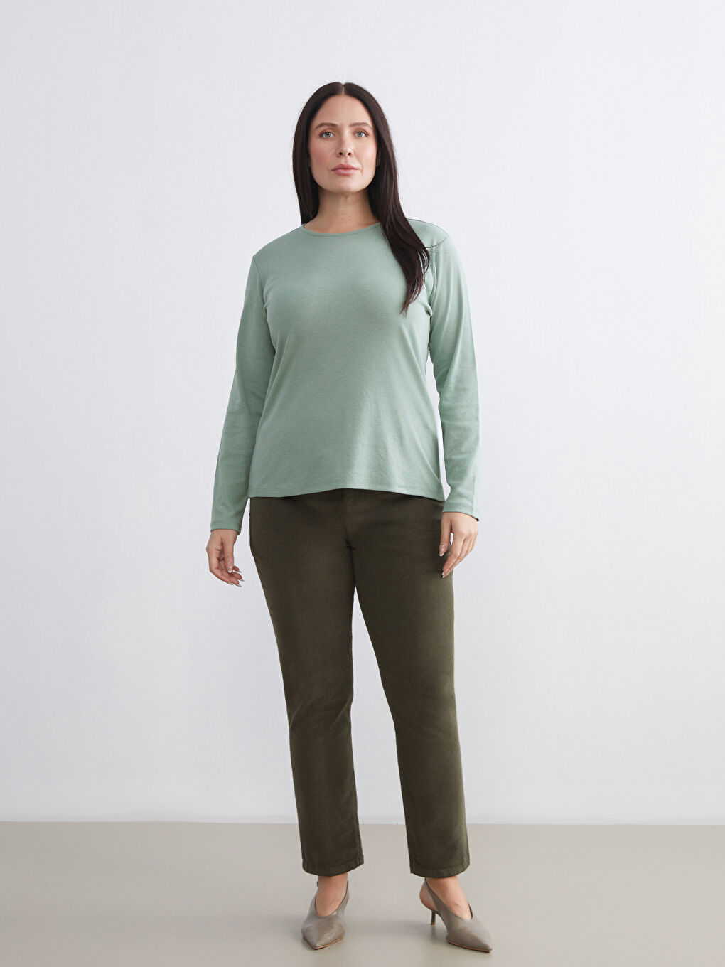 Body cu Guler Rotund pentru Femei-5