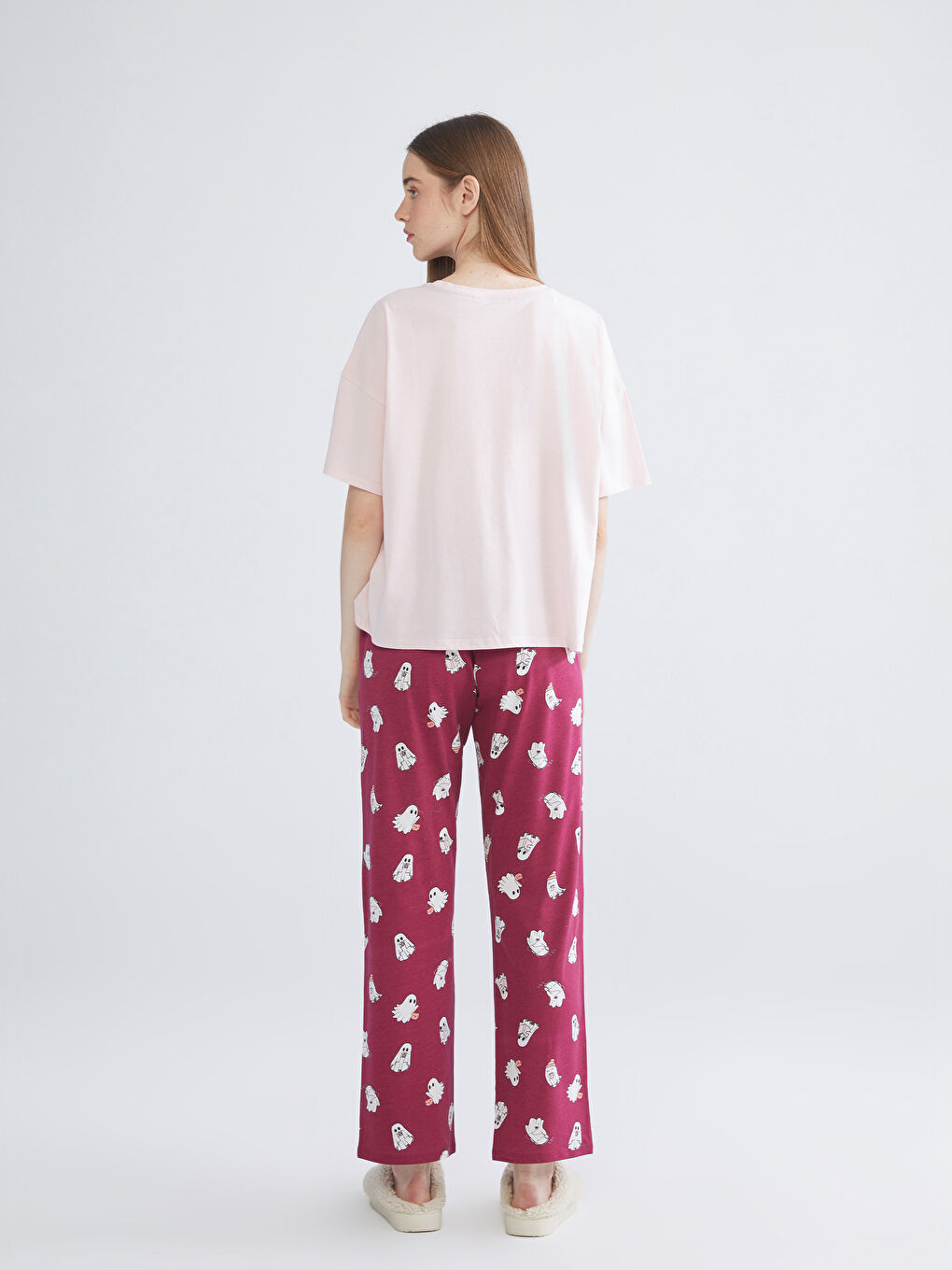 Crew Neck Printed Women's Pyjama Set-3