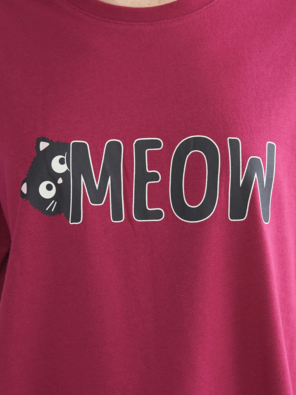 Crew Neck Printed Women's Pyjama Set-2