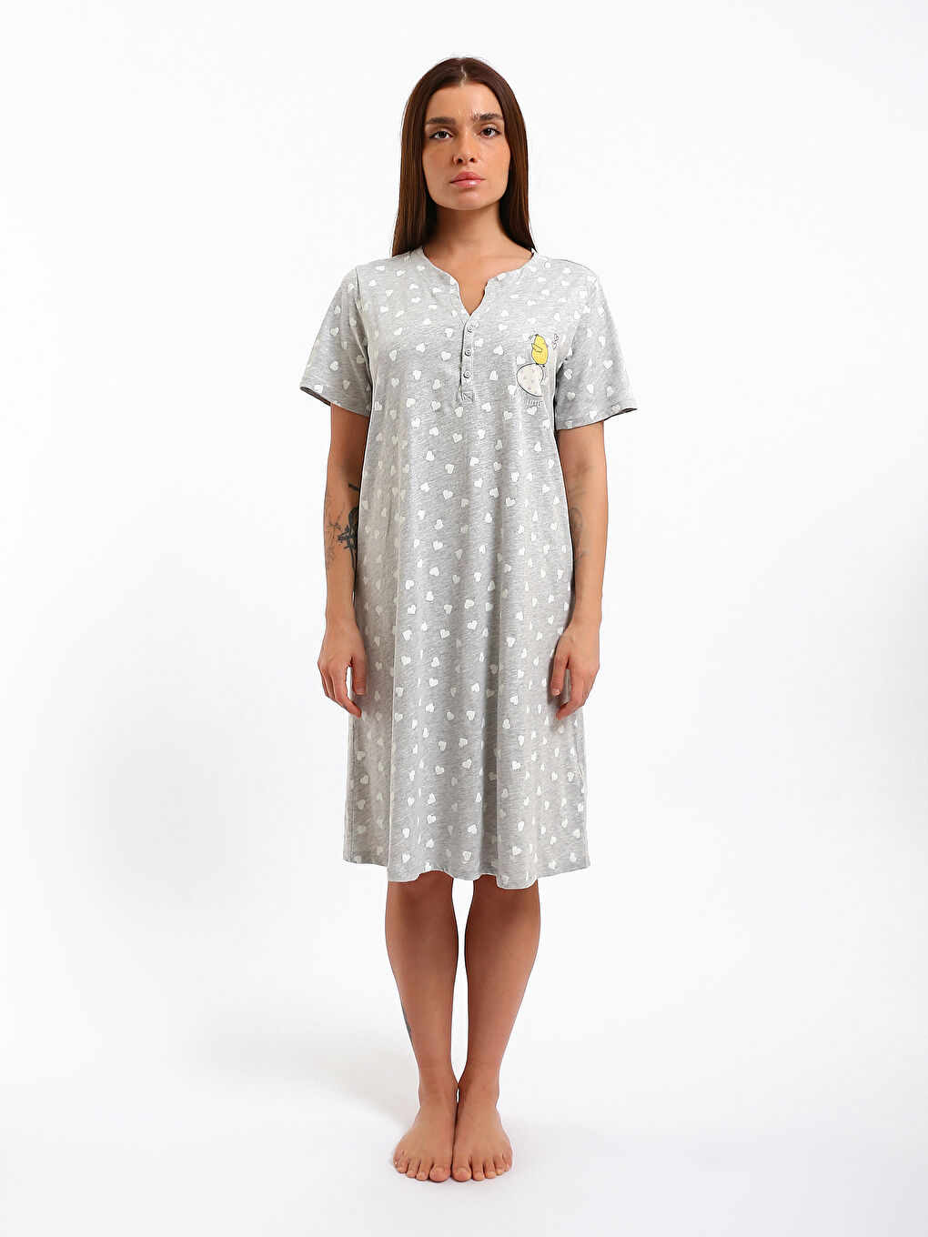 Женщины Серый Ночная сорочка-1