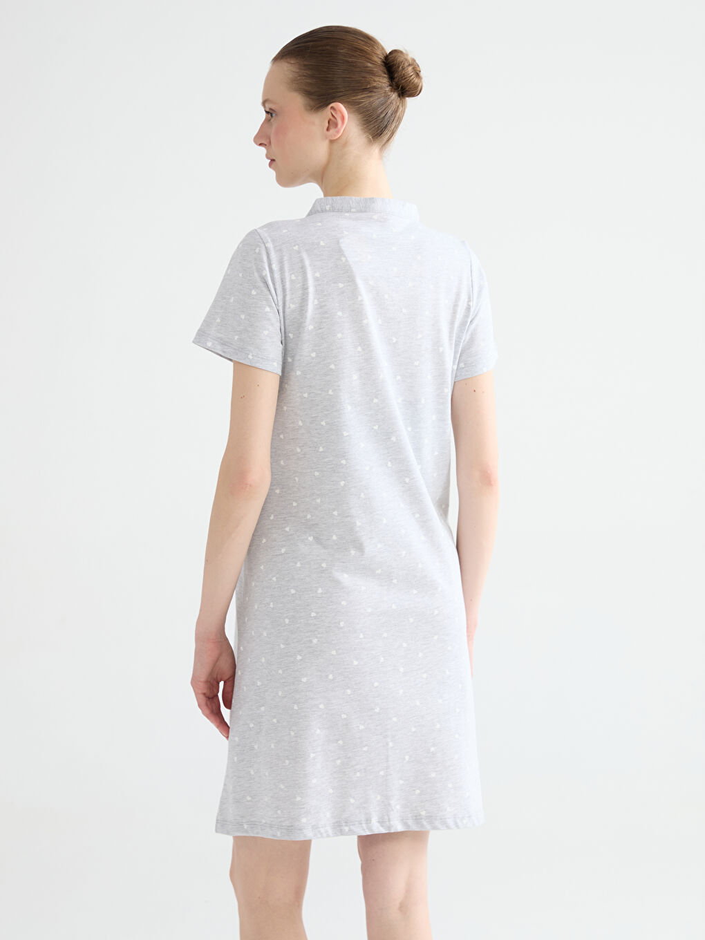 Notch Neck Chick Print Maternity Nightdress-6