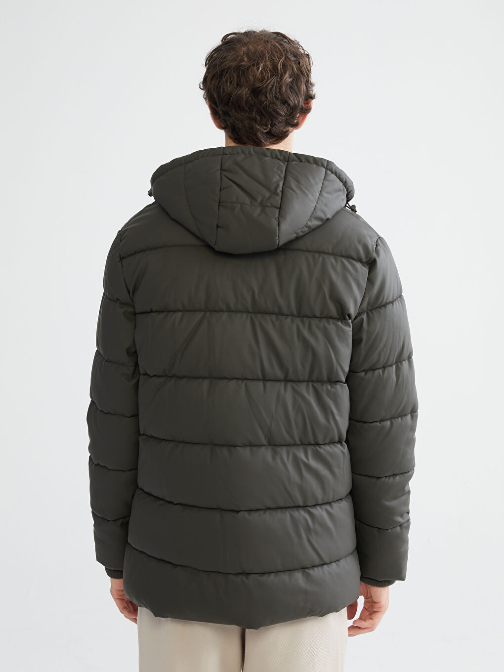 Relaxed Fit Hooded Men's Puffer Coat-4