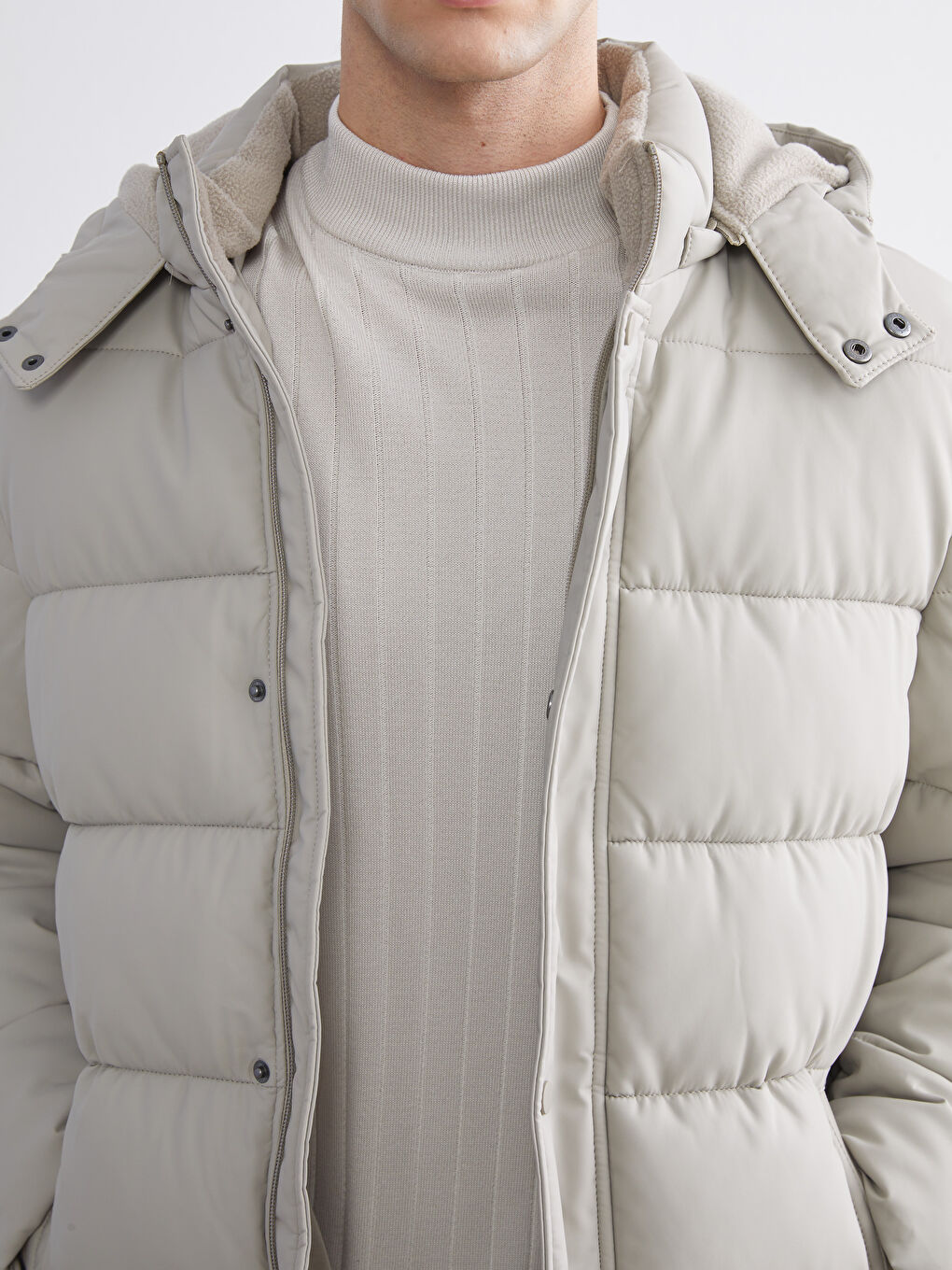 Relaxed Fit Hooded Men's Puffer Coat-2
