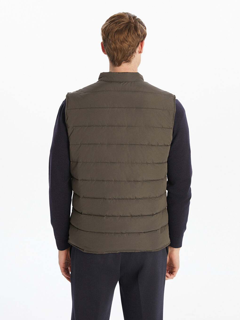 Haki Dik Yaka Erkek Şişme Yelek-4