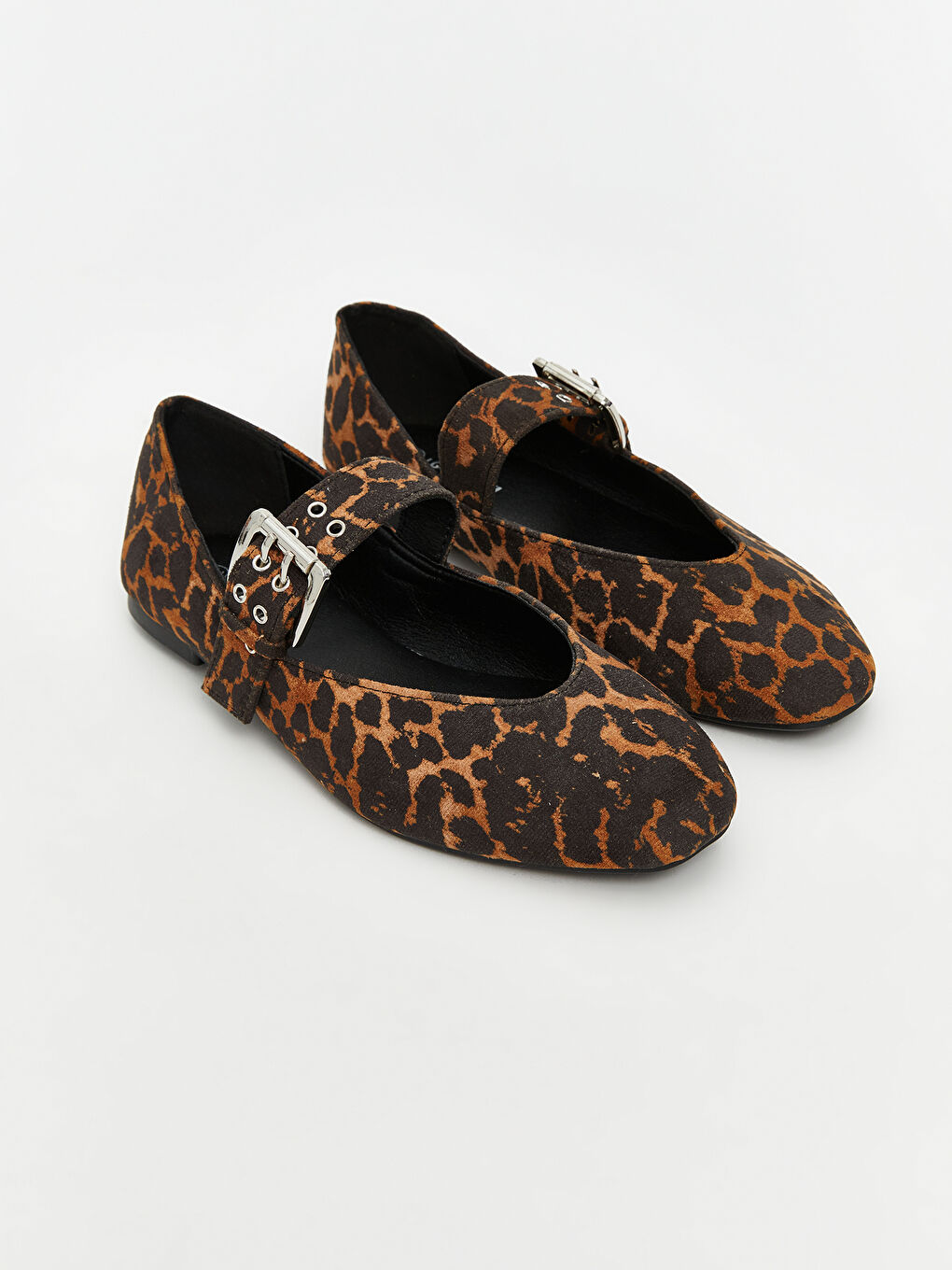 LCW STEPS Suede Look Leopard Patterned Women's Ballerinas -W5AF05Z8-F9C
