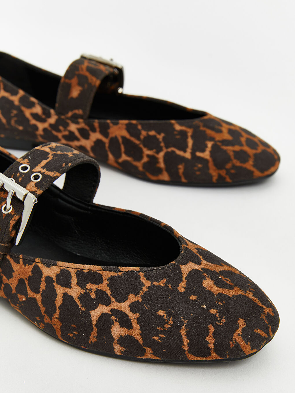 LCW STEPS Suede Look Leopard Patterned Women's Ballerinas -W5AF05Z8-F9C
