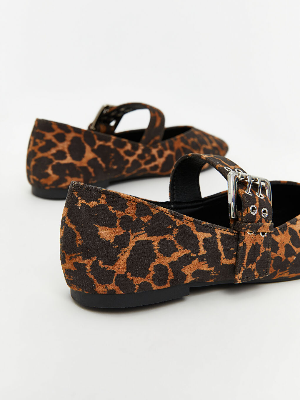 LCW STEPS Suede Look Leopard Patterned Women's Ballerinas -W5AF05Z8-F9C