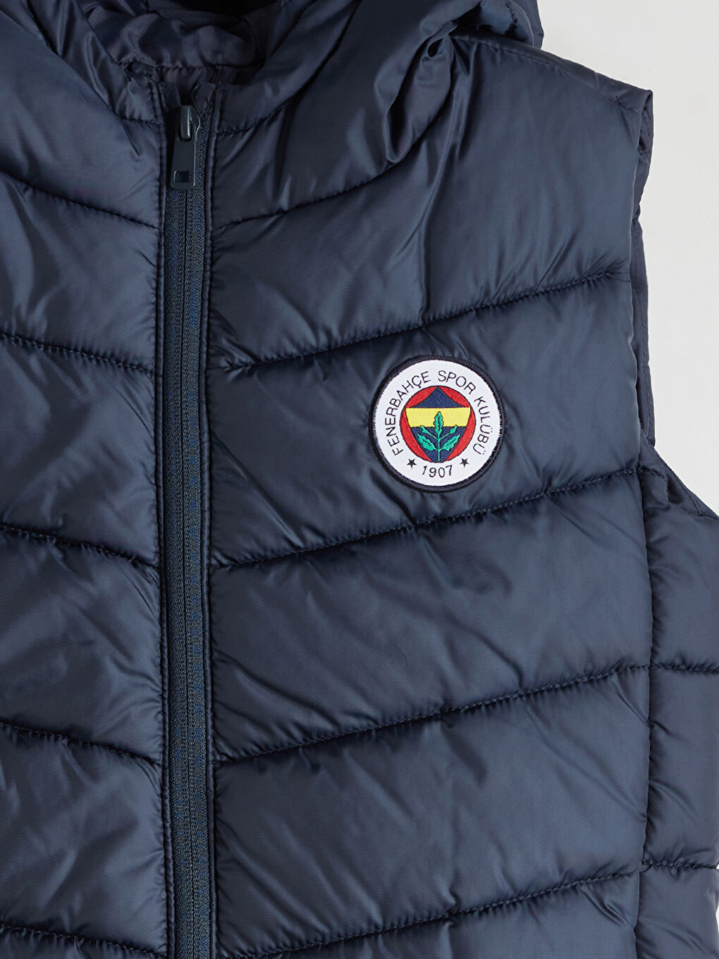 Lacivert Kapüşonlu Fenerbahçe Baskılı  Erkek Çocuk Yelek-1