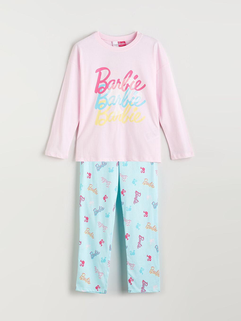 LCW Kids Crew Neck Barbie Printed Girls' Pyjama Set -W5AF42Z4-QWM