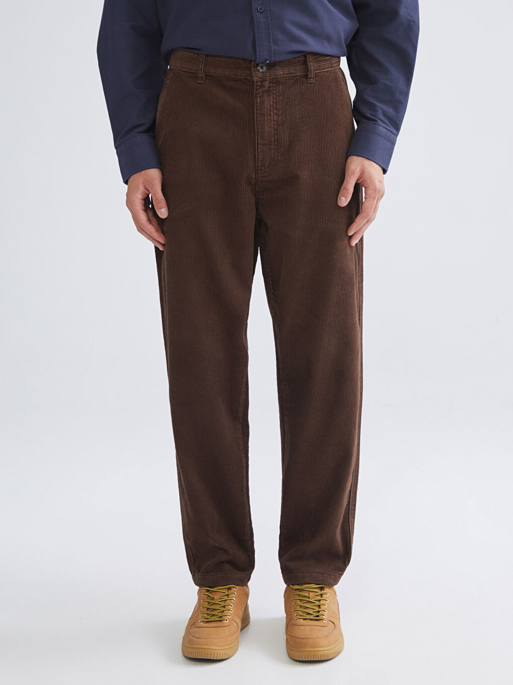 Брюки из бархата свободного кроя-1