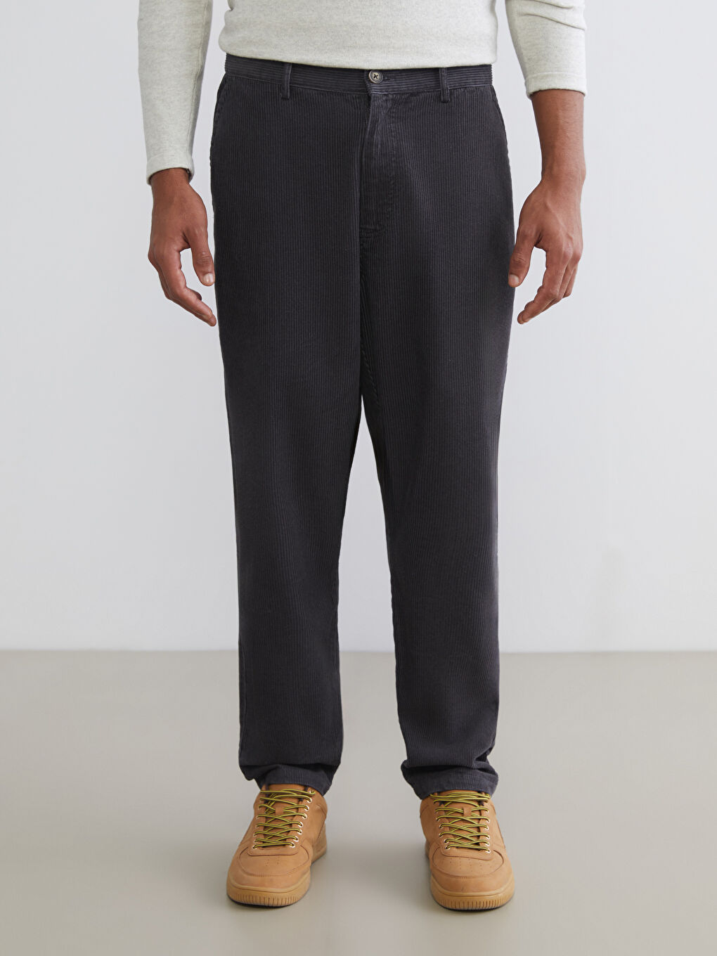 Брюки из бархата свободного кроя-1