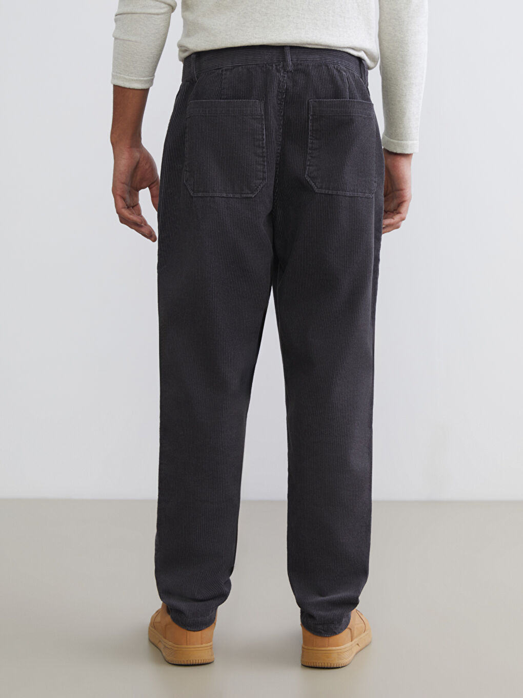 Брюки из бархата свободного кроя-3