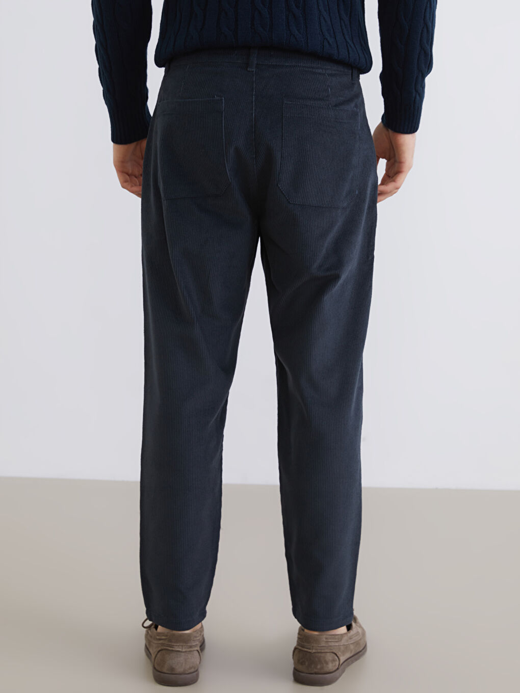 Relaxed Fit Velvet Men's Trousers-3