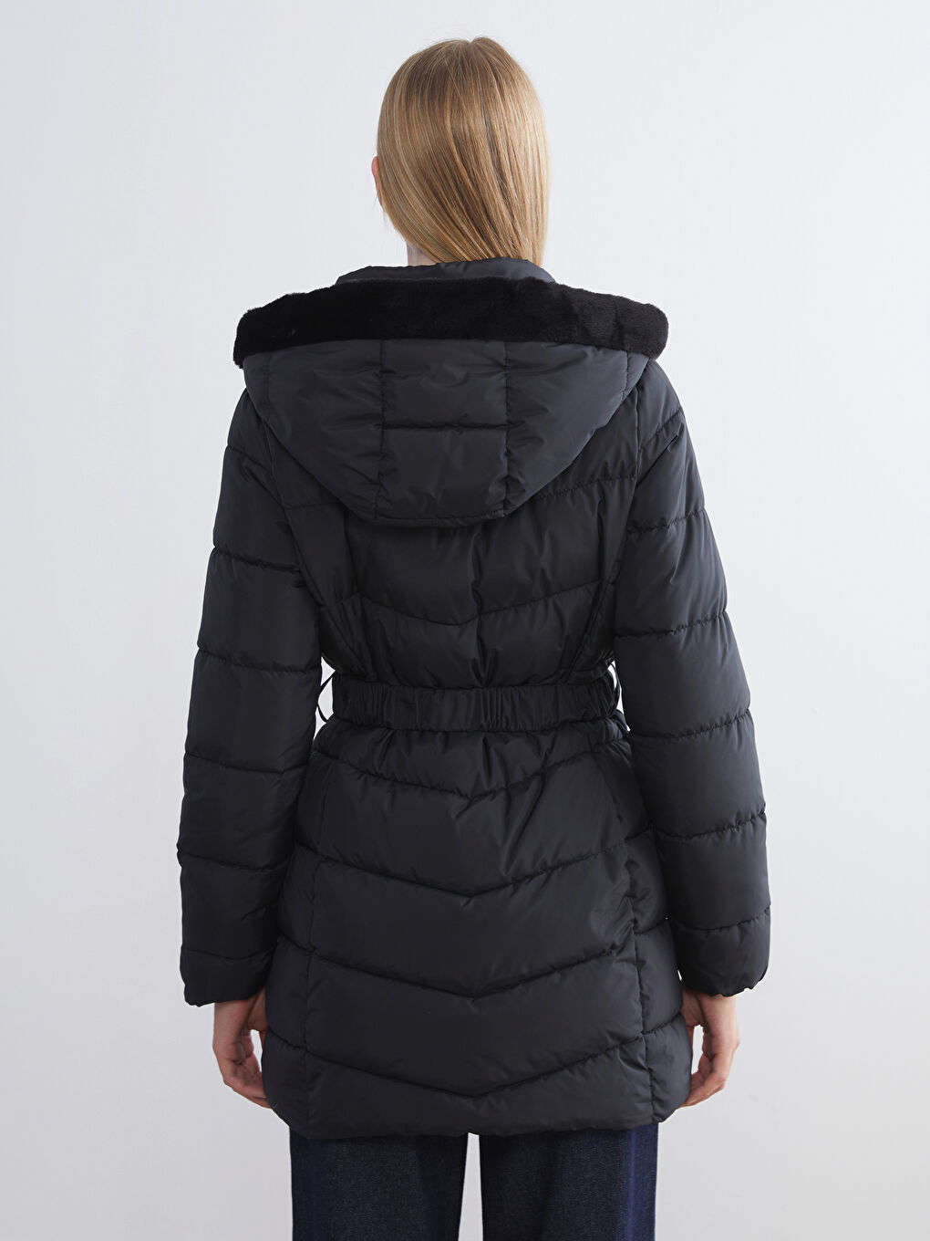 Woman BLACK Puffer Coat-4