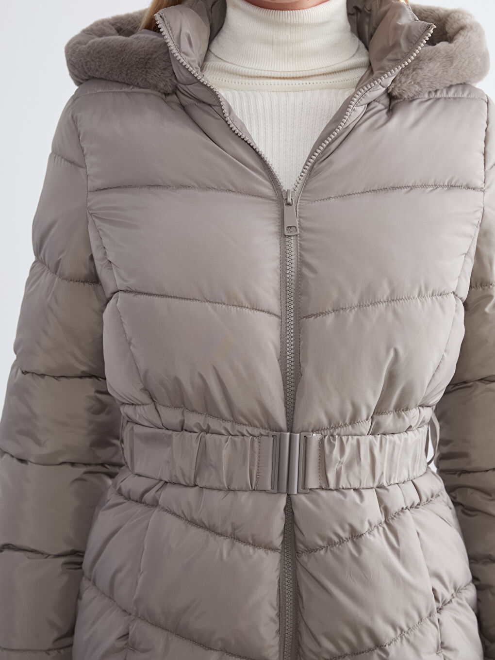 Woman BROWN Puffer Coat-2