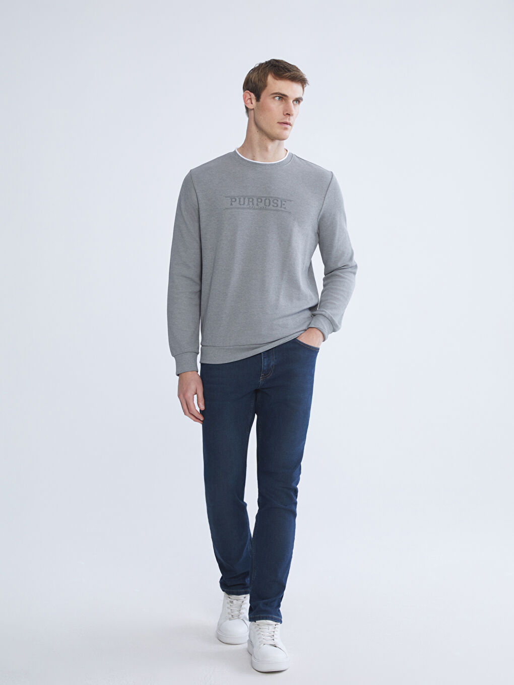 Crew Neck Printed Men's Sweatshirt-1