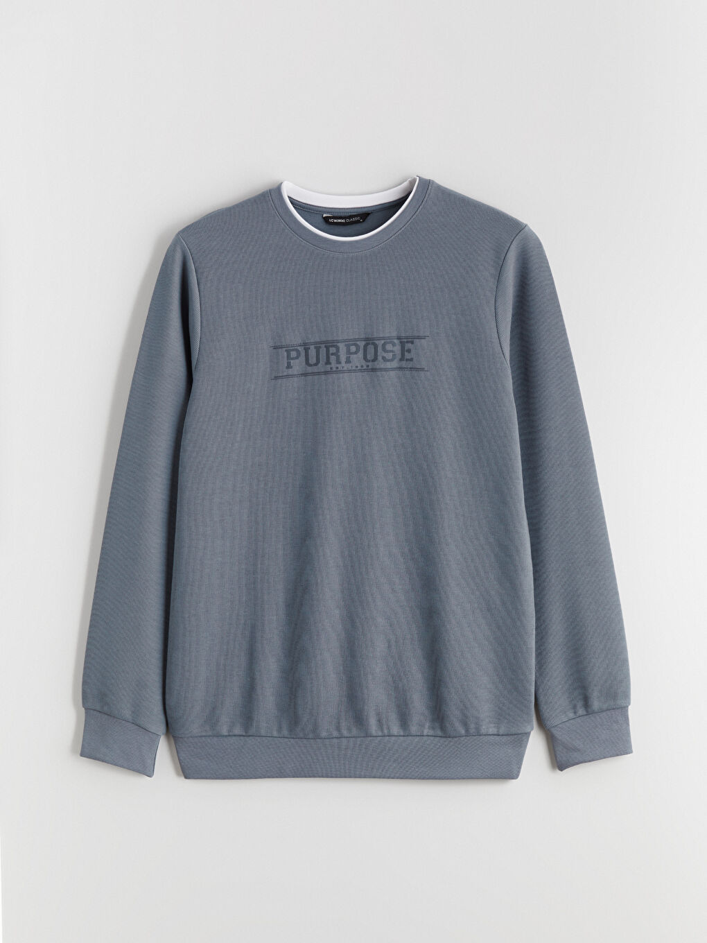 Mavi Bisiklet Yaka Baskılı Erkek Sweatshirt-4