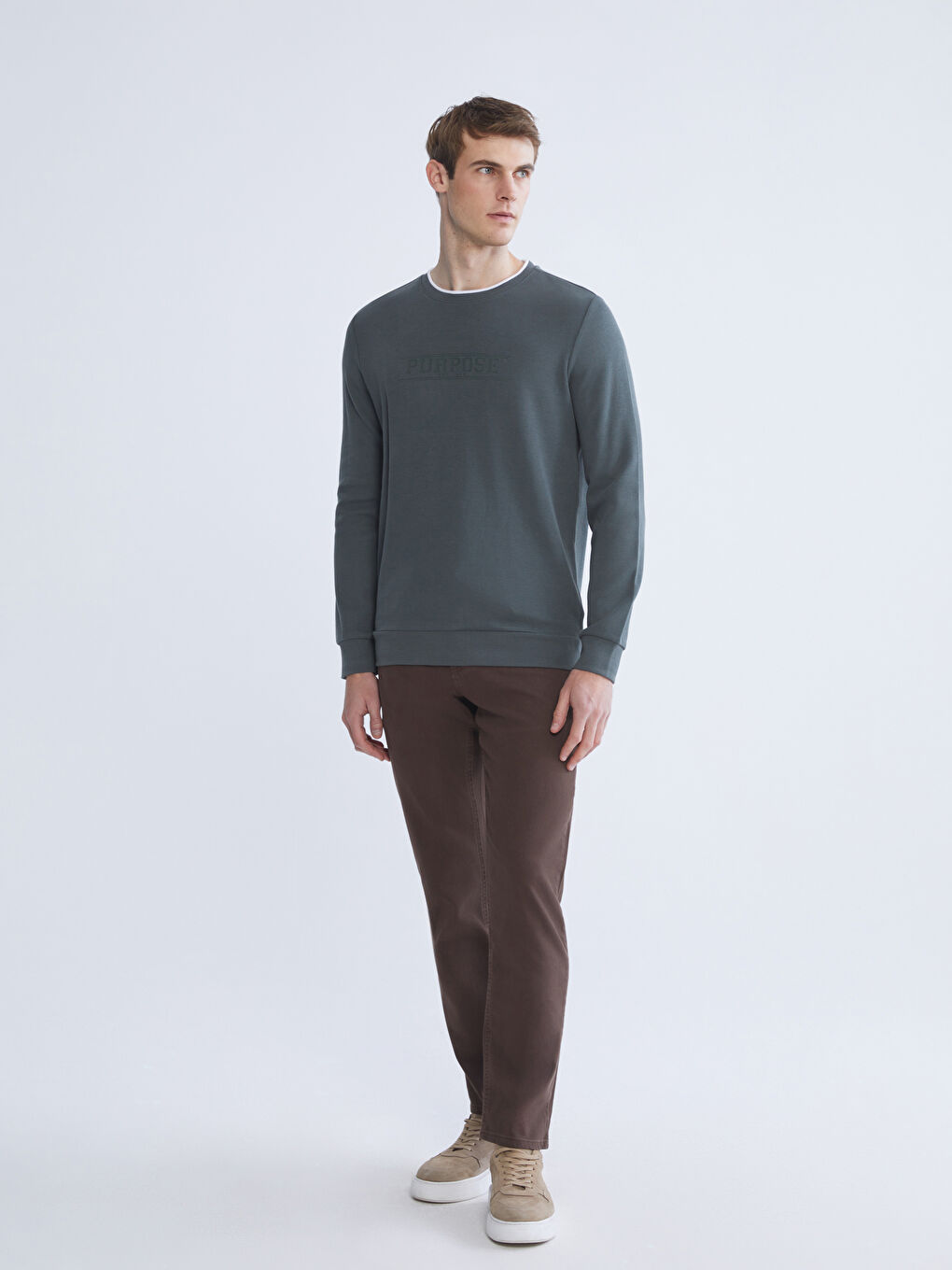 Crew Neck Printed Men's Sweatshirt-1