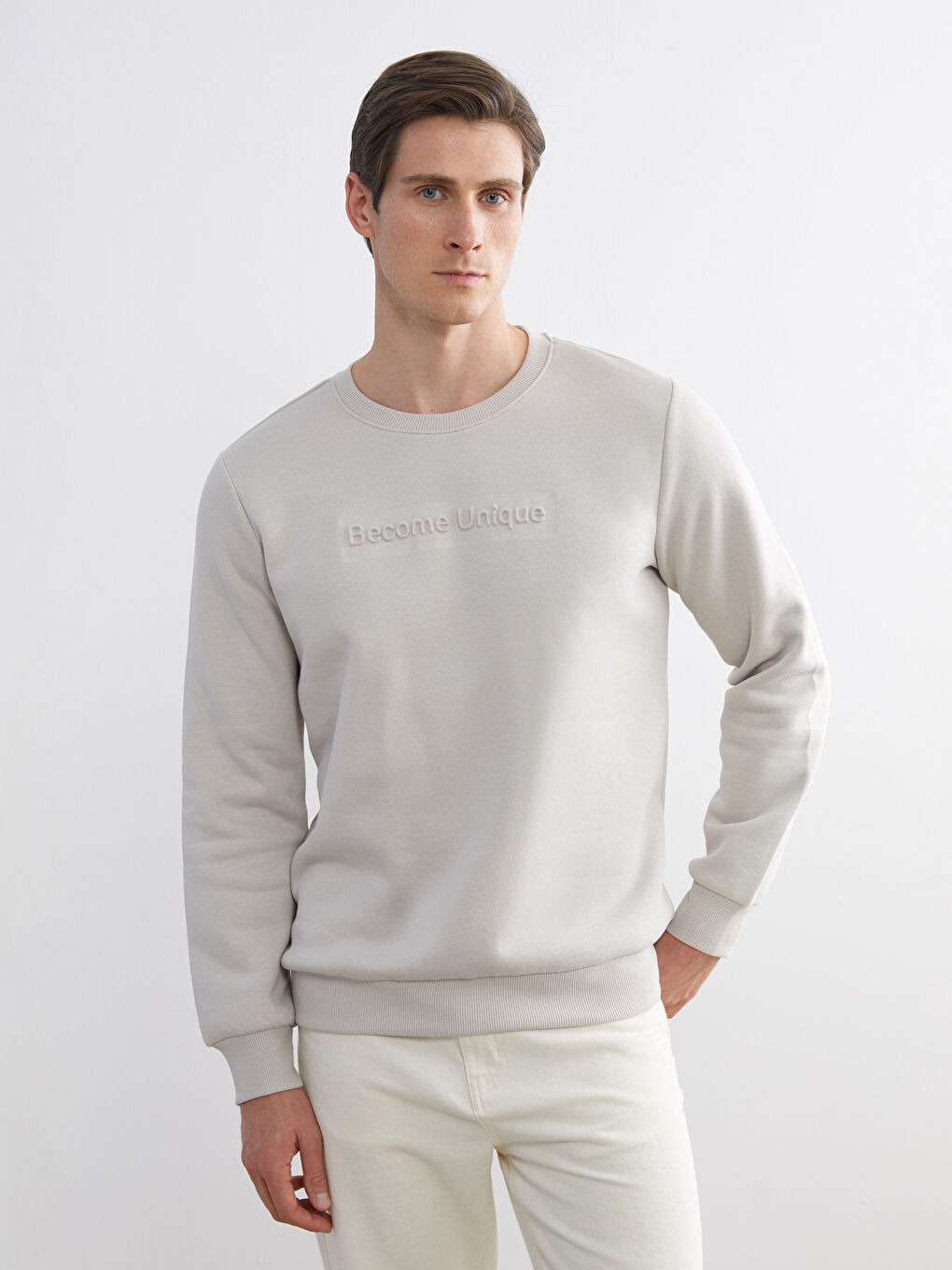 Crew Neck Printed Men's Sweatshirt
