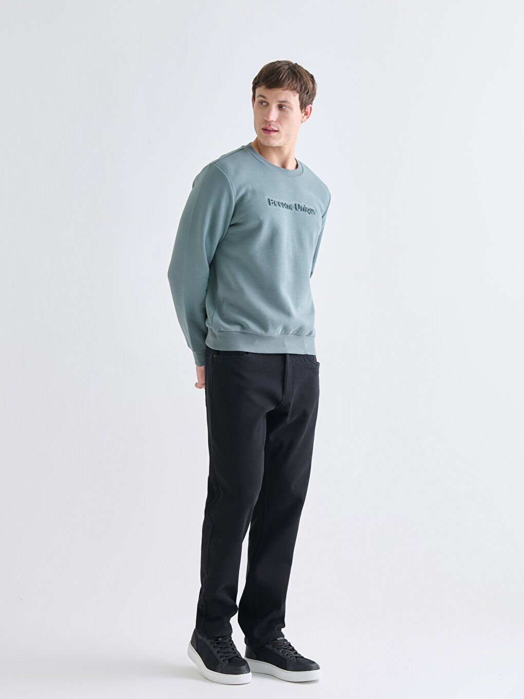 Crew Neck Printed Men's Sweatshirt-1