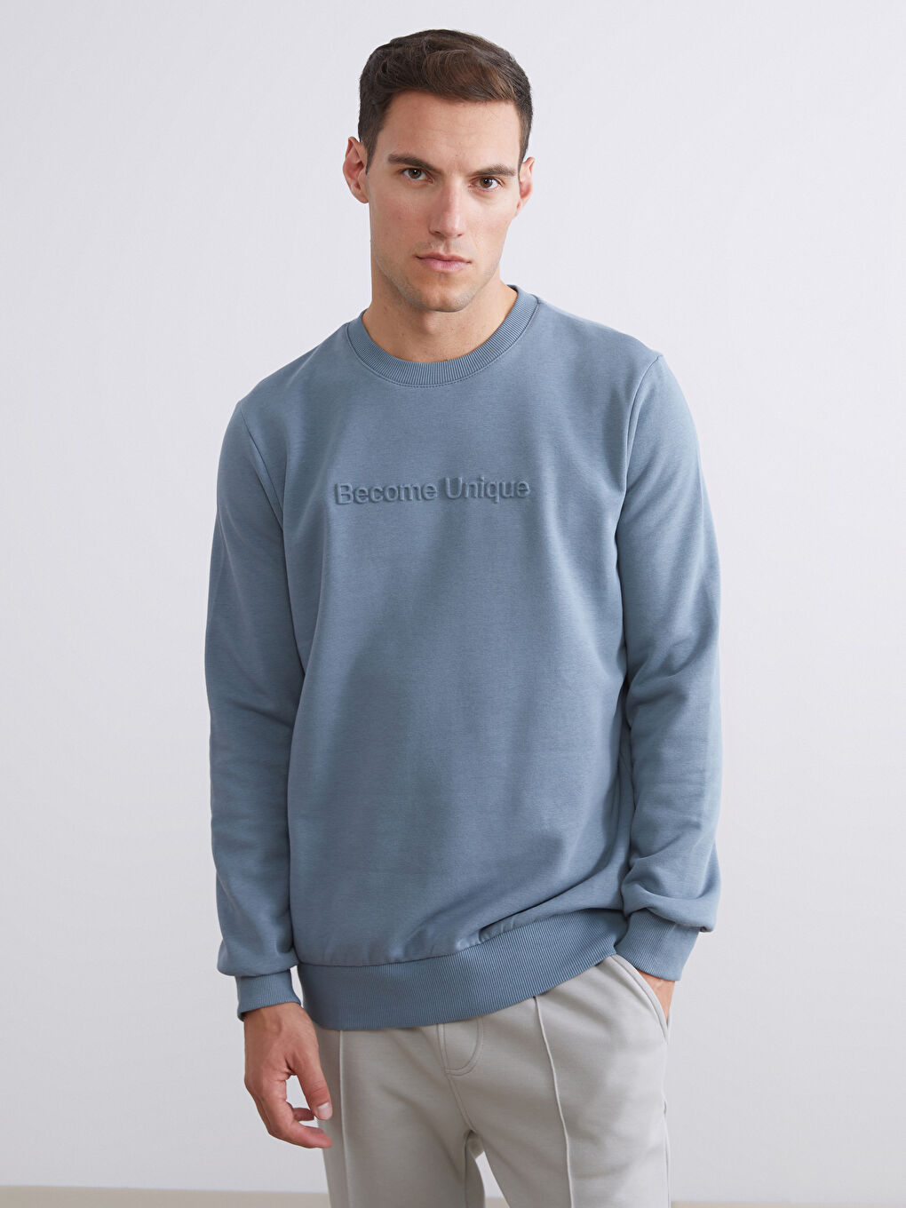 Crew Neck Printed Men's Sweatshirt