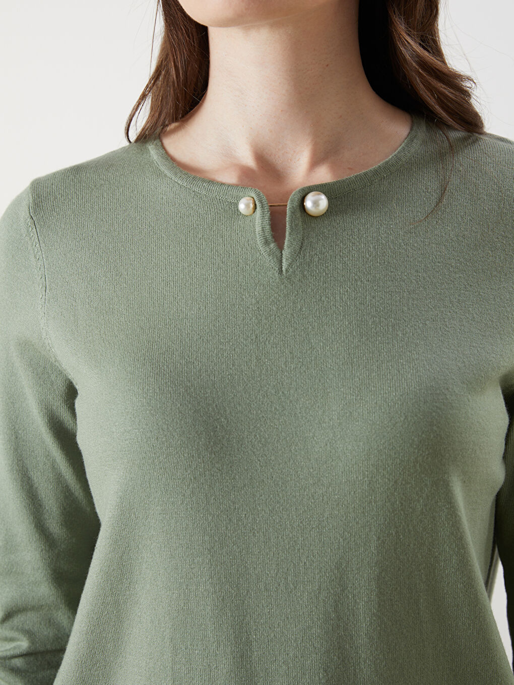 Crew Neck Women's Knitwear Sweater-2