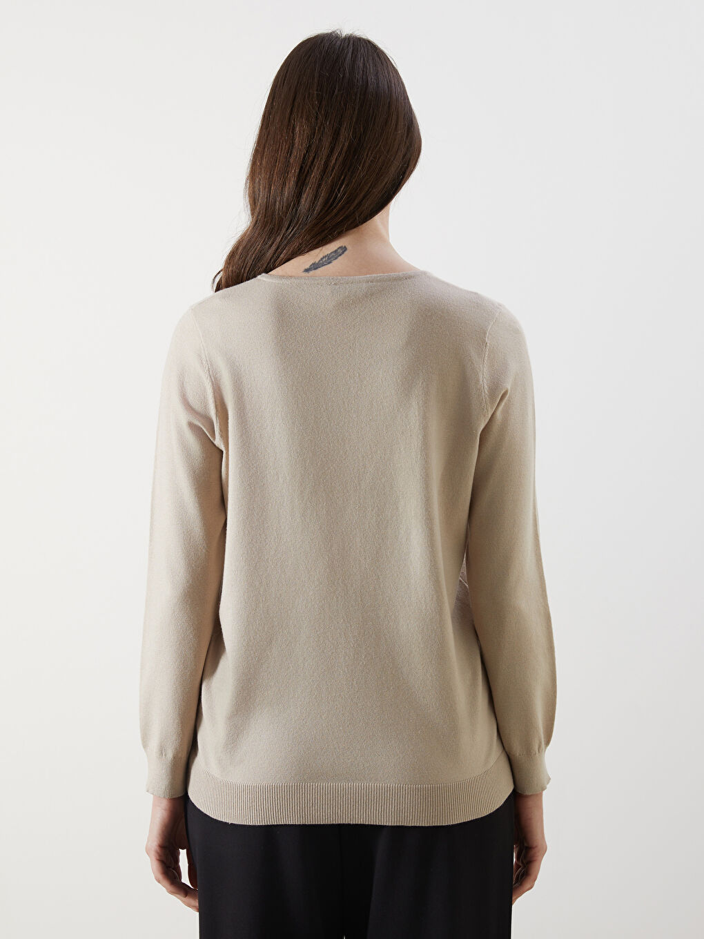 Crew Neck Women's Knitwear Sweater-3