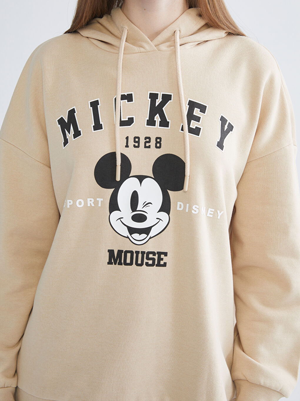 Mickey Mouse Printed Oversize Women's Thick Hoodie-2