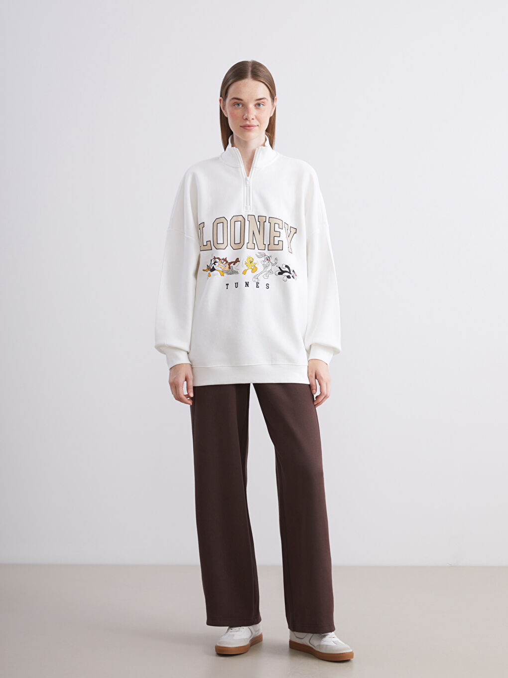 Woman BEIGE Sweatshirt-1
