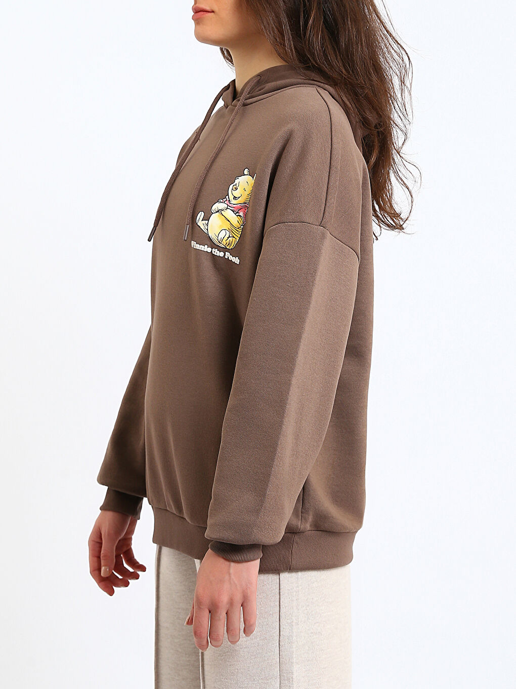 әйелдерге арналған худи winnie the pooh принтті ұзын жеңді свитшот-3