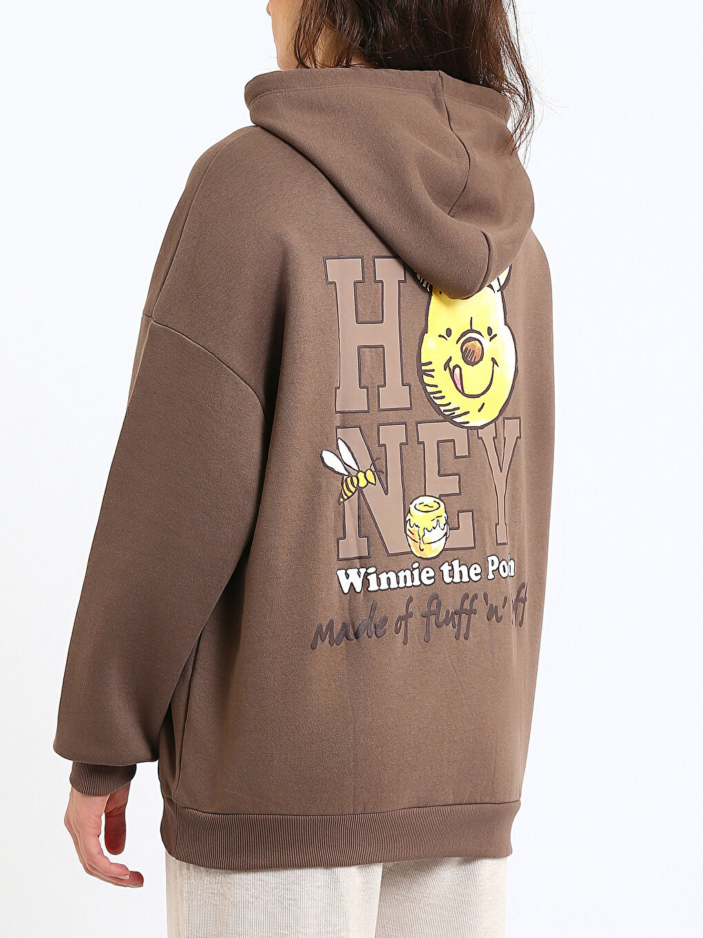 әйелдерге арналған худи winnie the pooh принтті ұзын жеңді свитшот-4