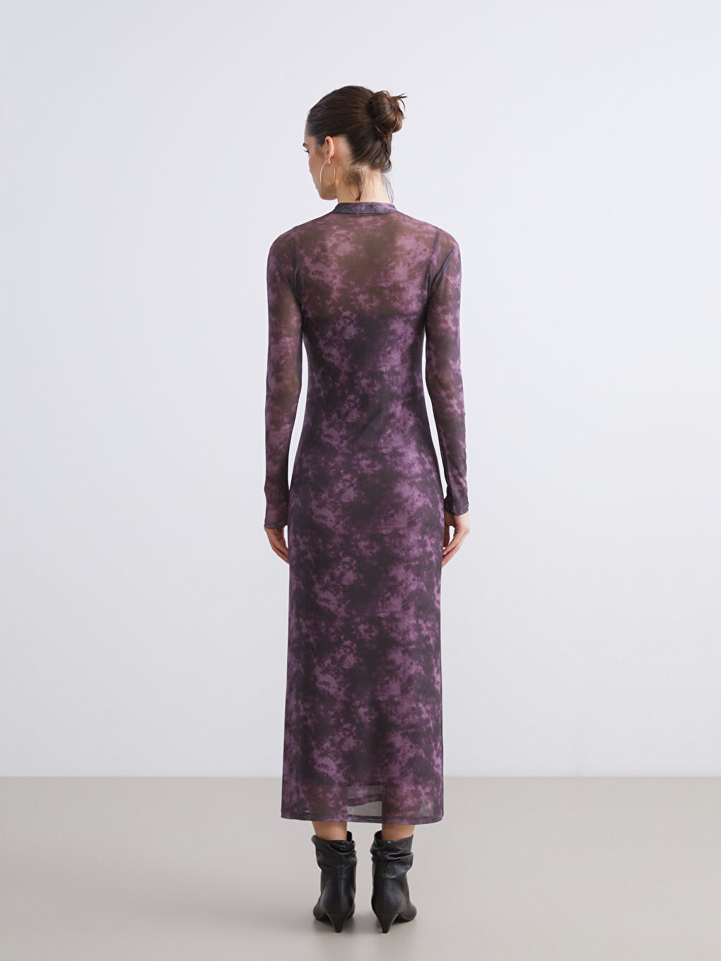 Funnel Neck Tie-dye Dress-3