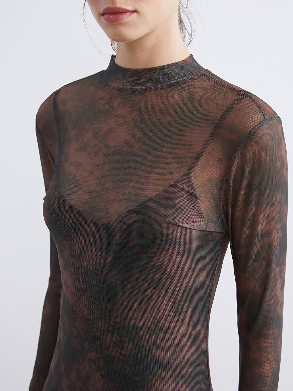 Funnel Neck Tie-dye Dress-2
