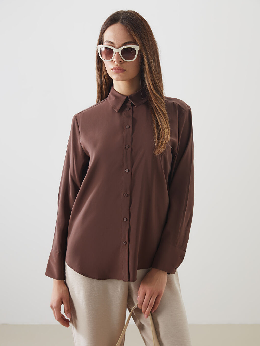 LCWAIKIKI Classic Modal Blend Women's Shirt -W5AG66Z8-CT9