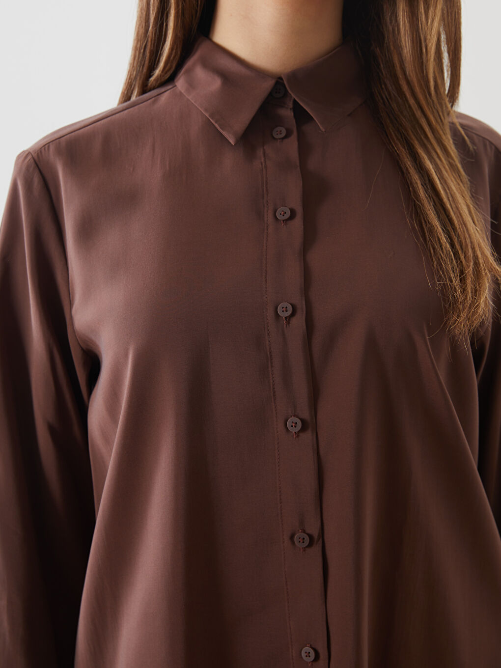 LCWAIKIKI Classic Modal Blend Women's Shirt -W5AG66Z8-CT9