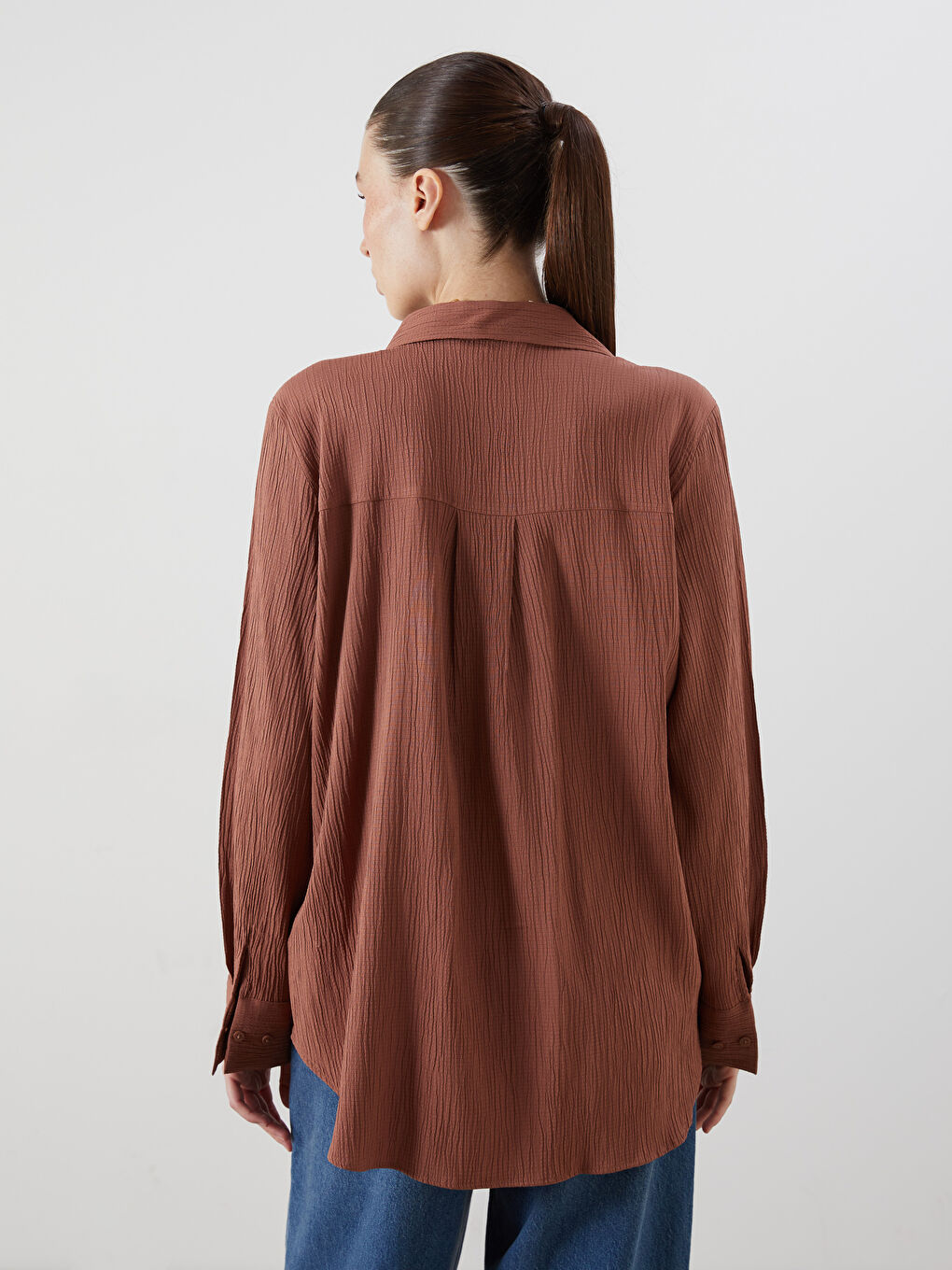 LCWAIKIKI Classic Textured Women's Shirt -W5AG68Z8-EF9