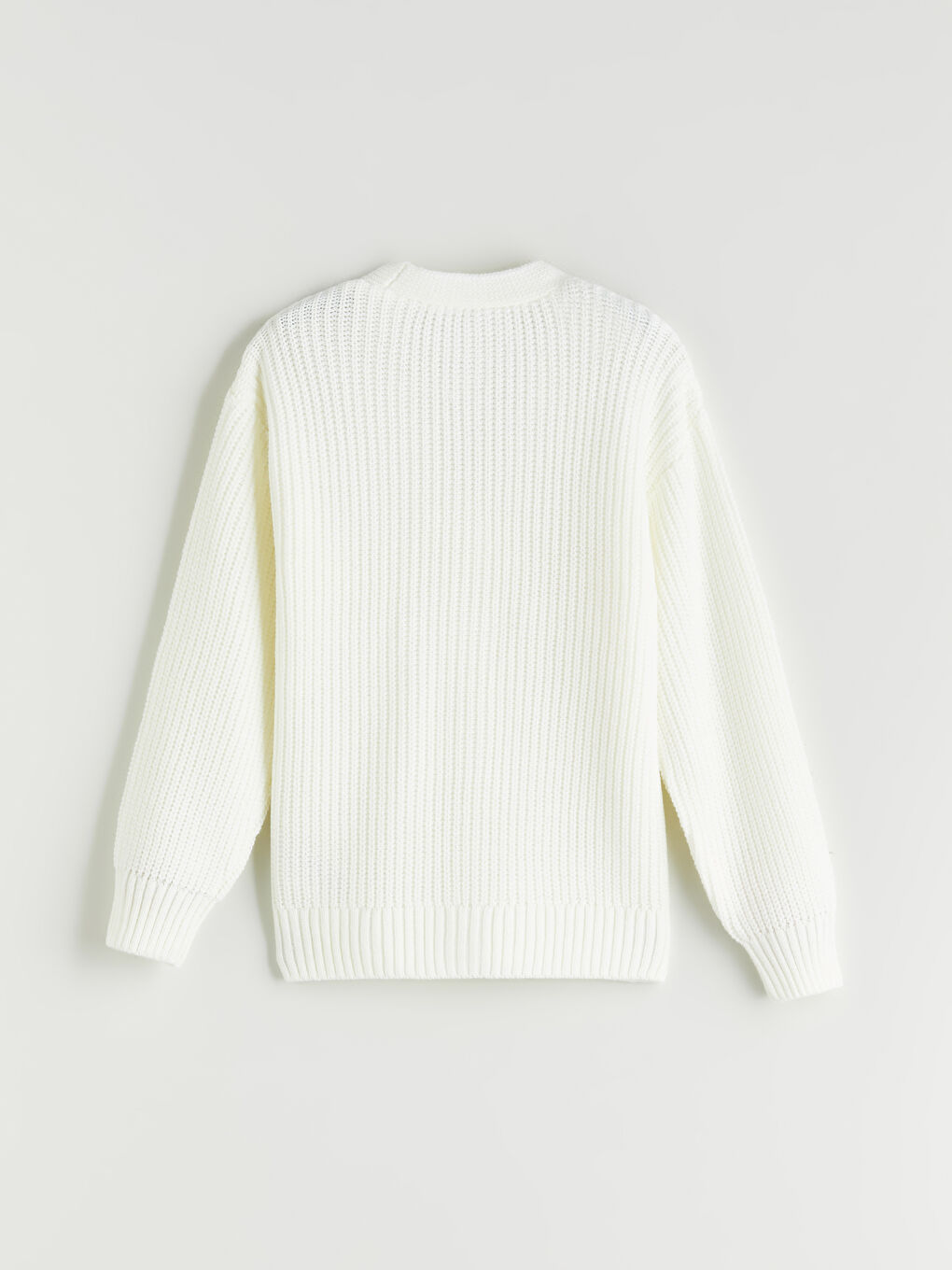 Ekru V Yaka Kız Çocuk Triko Hırka-3