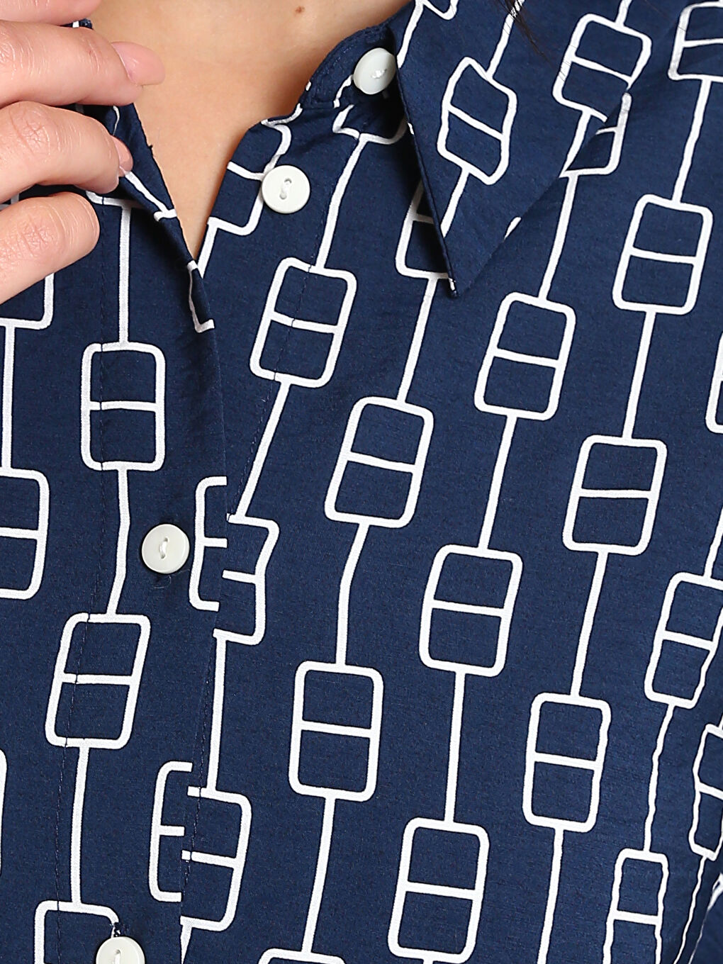 Tunique en chemise à motifs pour Femmes avec ceinture à nouer-2